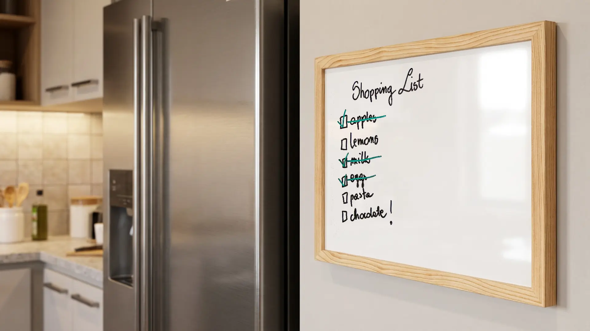 Magnetisches Whiteboard mit Naturholzrahmen 30x40cm – Bild 3