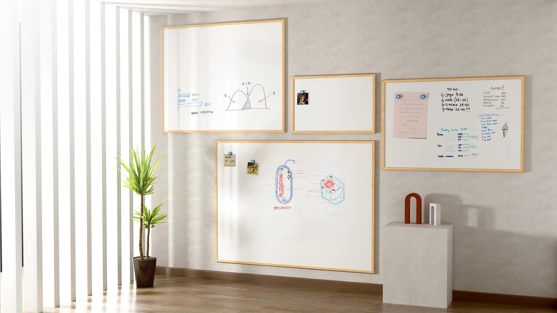 Magnetisches Whiteboard mit Naturholzrahmen 30x40cm – Bild 8