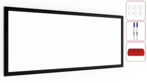 Magnetisches Whiteboard mit schwarzen Holzrahmen 30x70cm