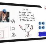 Magnetisches Whiteboard mit schwarzen Holzrahmen 30x70cm