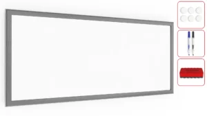 Magnetisches Whiteboard mit silbernen Holzrahmen 30x70cm