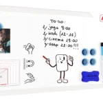 Magnetisches Whiteboard mit weißen Holzrahmen 30x70cm