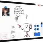 Magnetisches Whiteboard mit schwarzen Holzrahmen 60x40cm