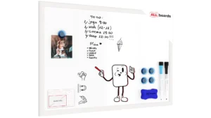 Magnetisches Whiteboard mit weißen Holzrahmen 60x40cm