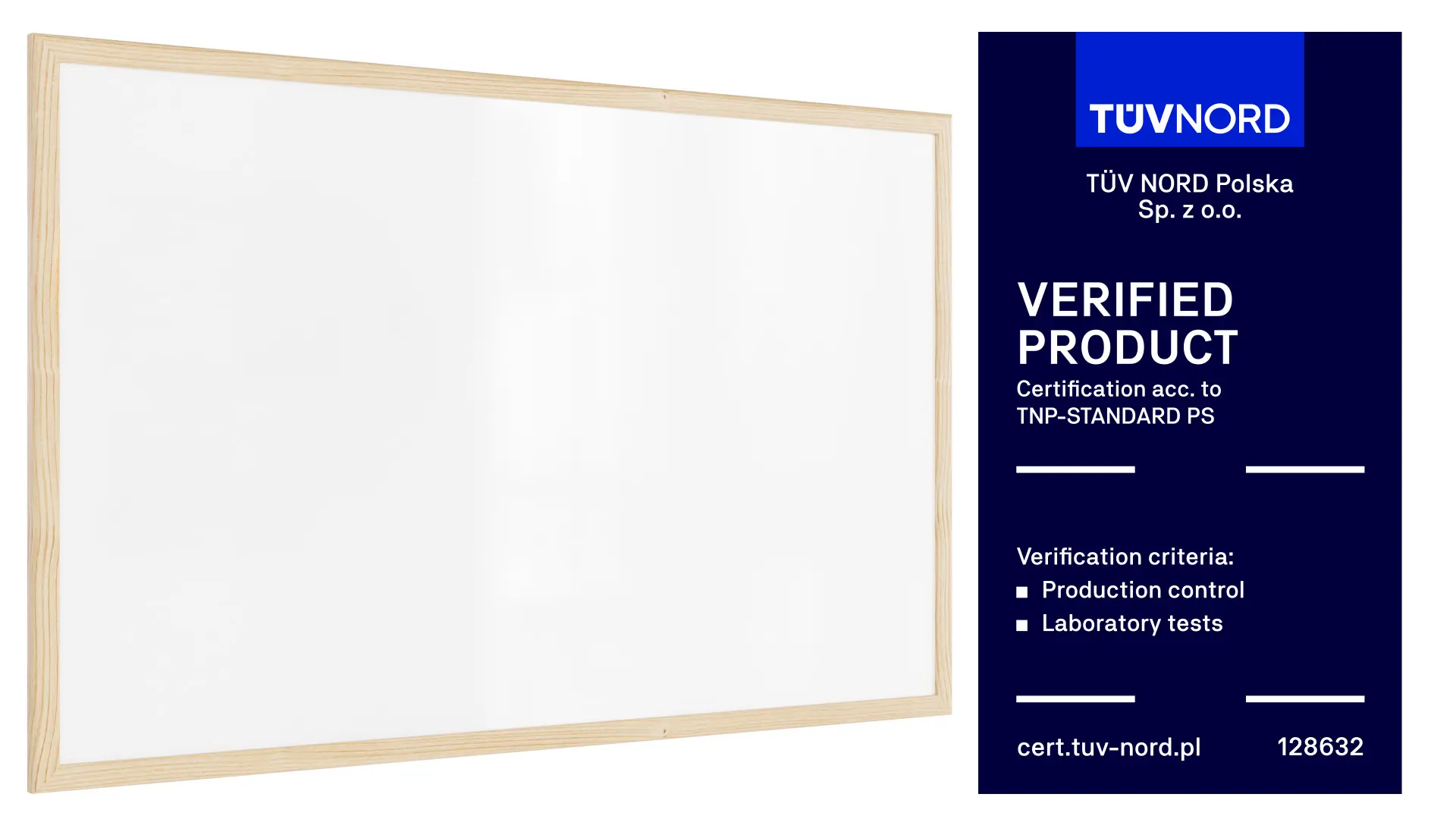 Magnetisches Whiteboard mit Naturholzrahmen 80x50cm