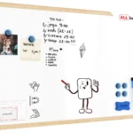 Magnetisches Whiteboard mit Naturholzrahmen 80x50cm