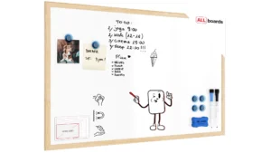 Magnetisches Whiteboard mit Naturholzrahmen 80x50cm