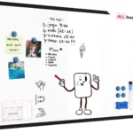 Magnetisches Whiteboard mit schwarzen Holzrahmen 90x60cm