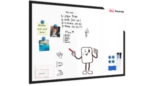 Magnetisches Whiteboard mit schwarzen Holzrahmen 90x60cm