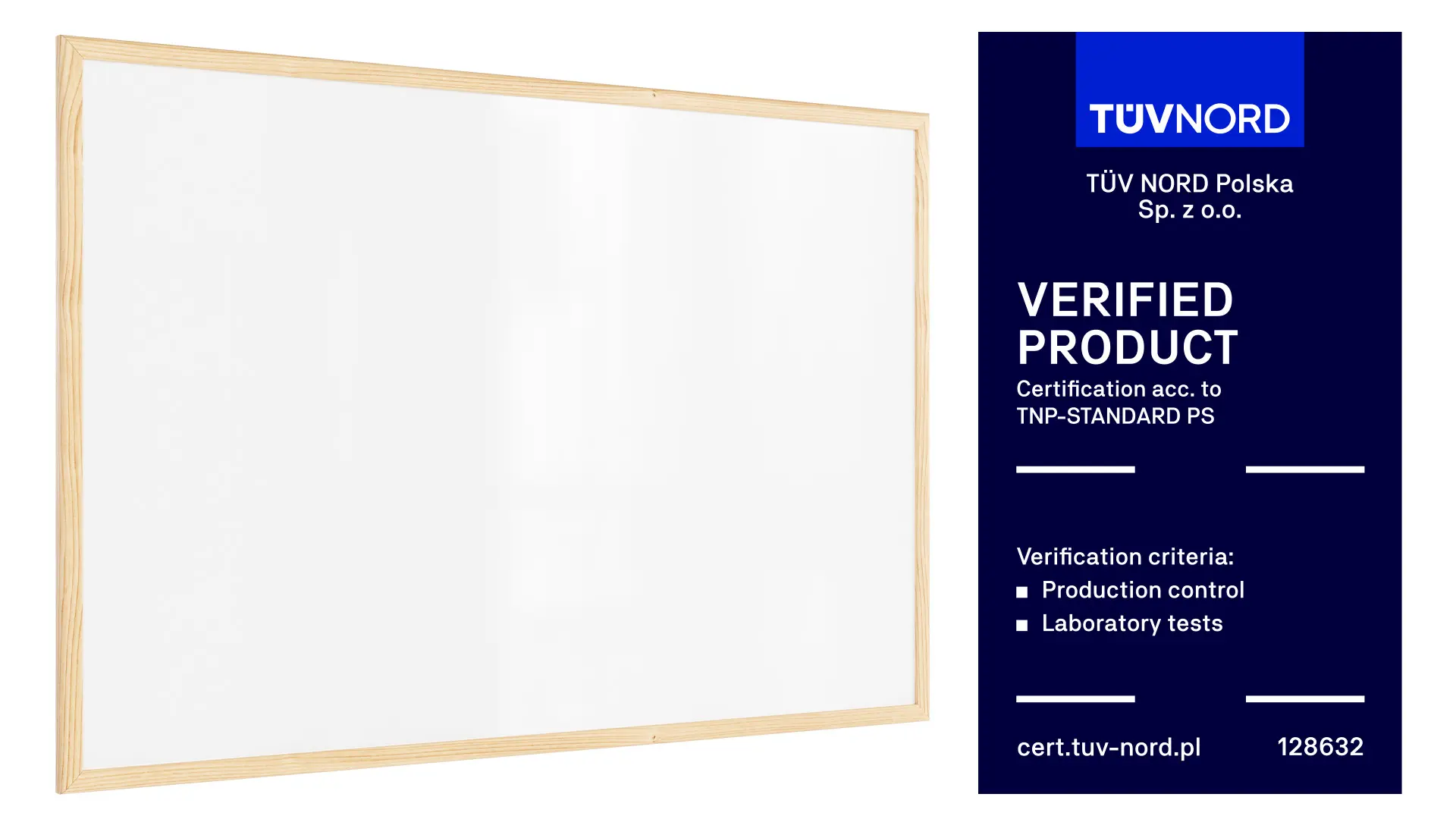 Magnetisches Whiteboard mit Naturholzrahmen 90x60cm