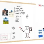 Magnetisches Whiteboard mit Naturholzrahmen 90x60cm
