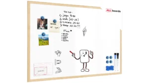 Magnetisches Whiteboard mit Naturholzrahmen 90x60cm