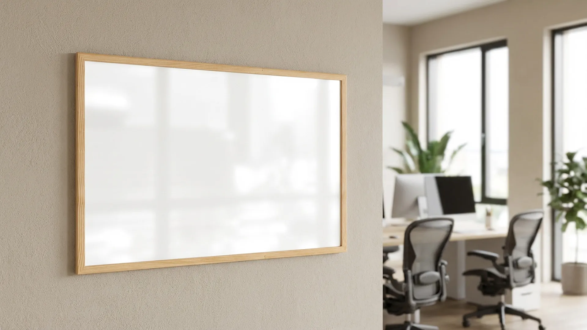 Magnetisches Whiteboard mit Naturholzrahmen 90x60cm – Bild 4