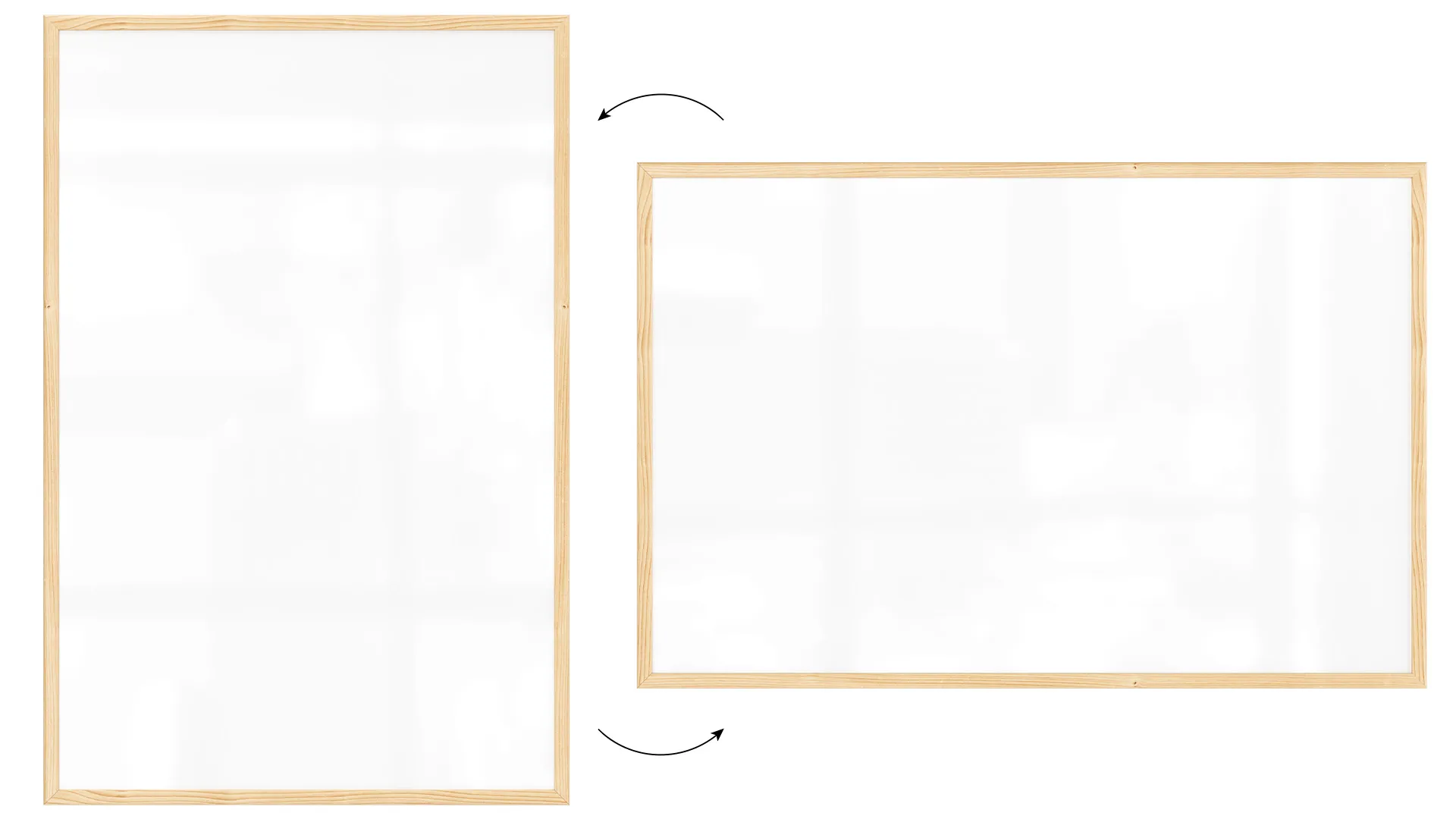 Magnetisches Whiteboard mit Naturholzrahmen 90x60cm – Bild 5