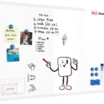 Magnetisches Whiteboard mit weißen Holzrahmen 90x60cm