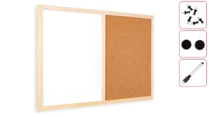 Kombi-Tafel Kork-Magnettafel 60x40 cm, Holzrahmen + ZUBEHÖR