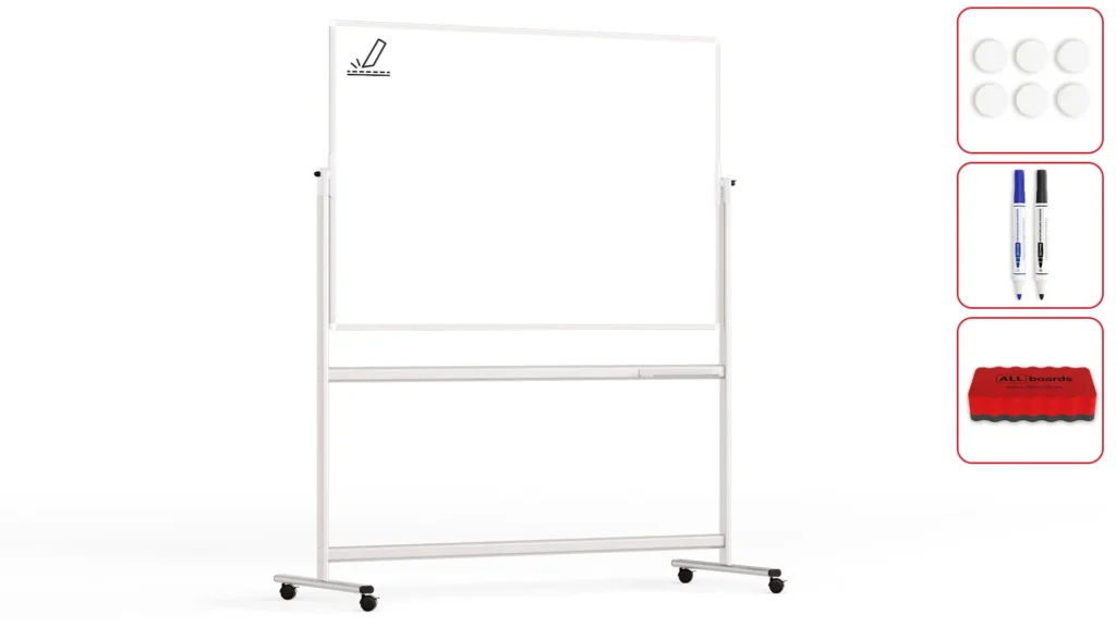 Mobiles Whiteboard  - Fürs Büro, emailliert P3 Schreibfläche 150x100cm