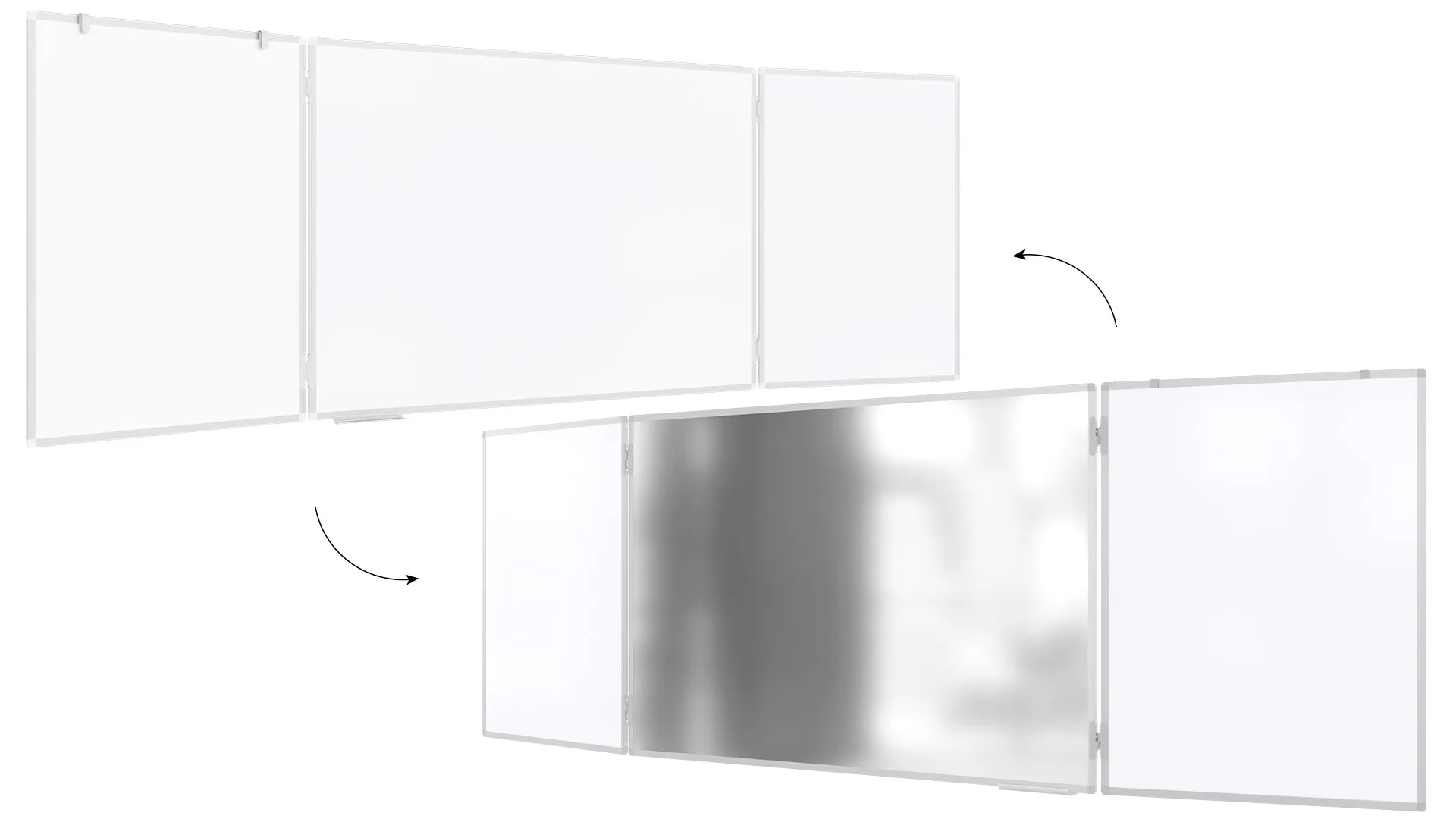 Magnetisches Whiteboard Klapptafel 5-flächig 100x150//300cm P3 emailliert – Bild 11