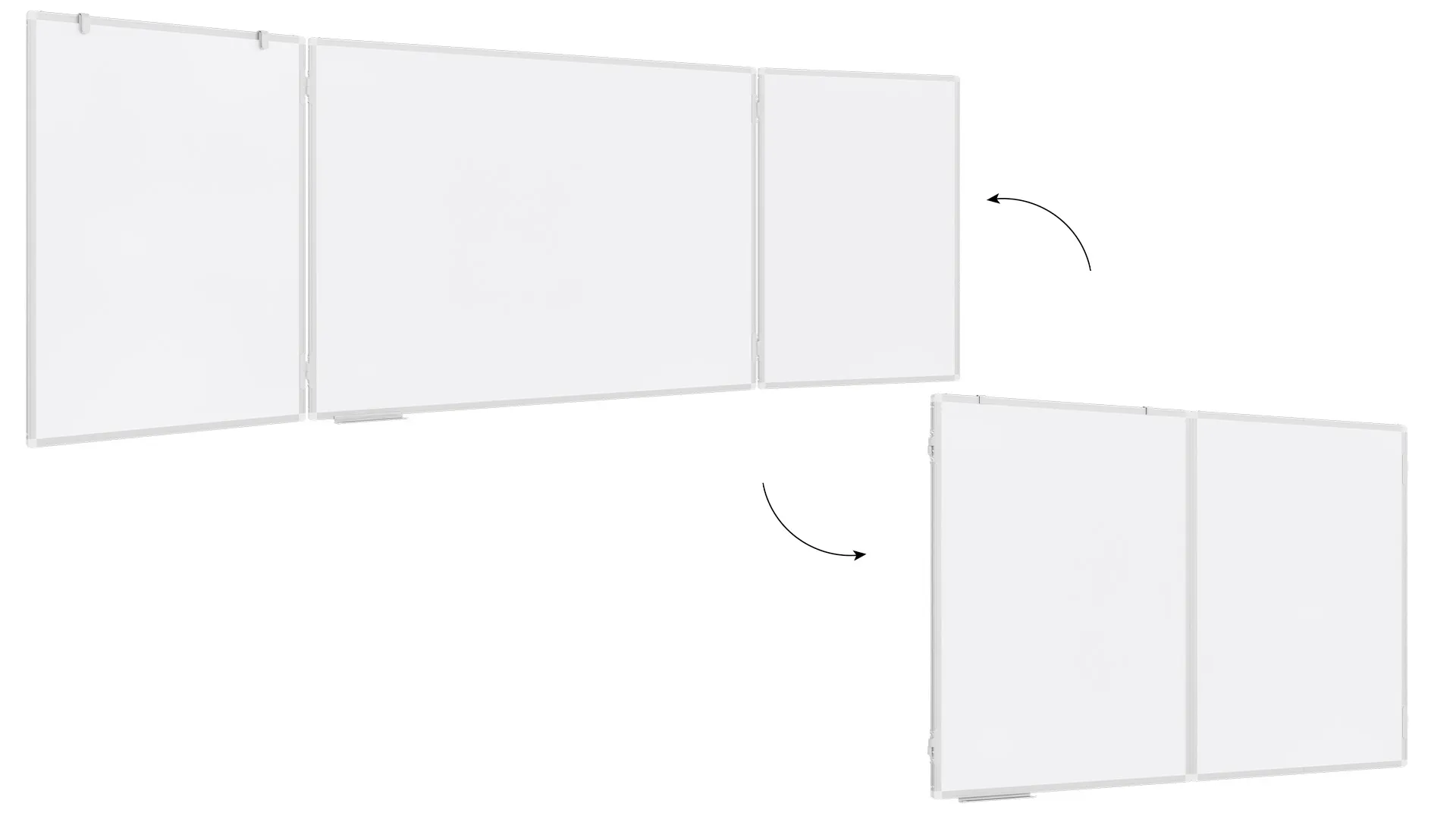 Magnetisches Whiteboard Klapptafel 5-flächig 100x150//300cm P3 emailliert – Bild 5