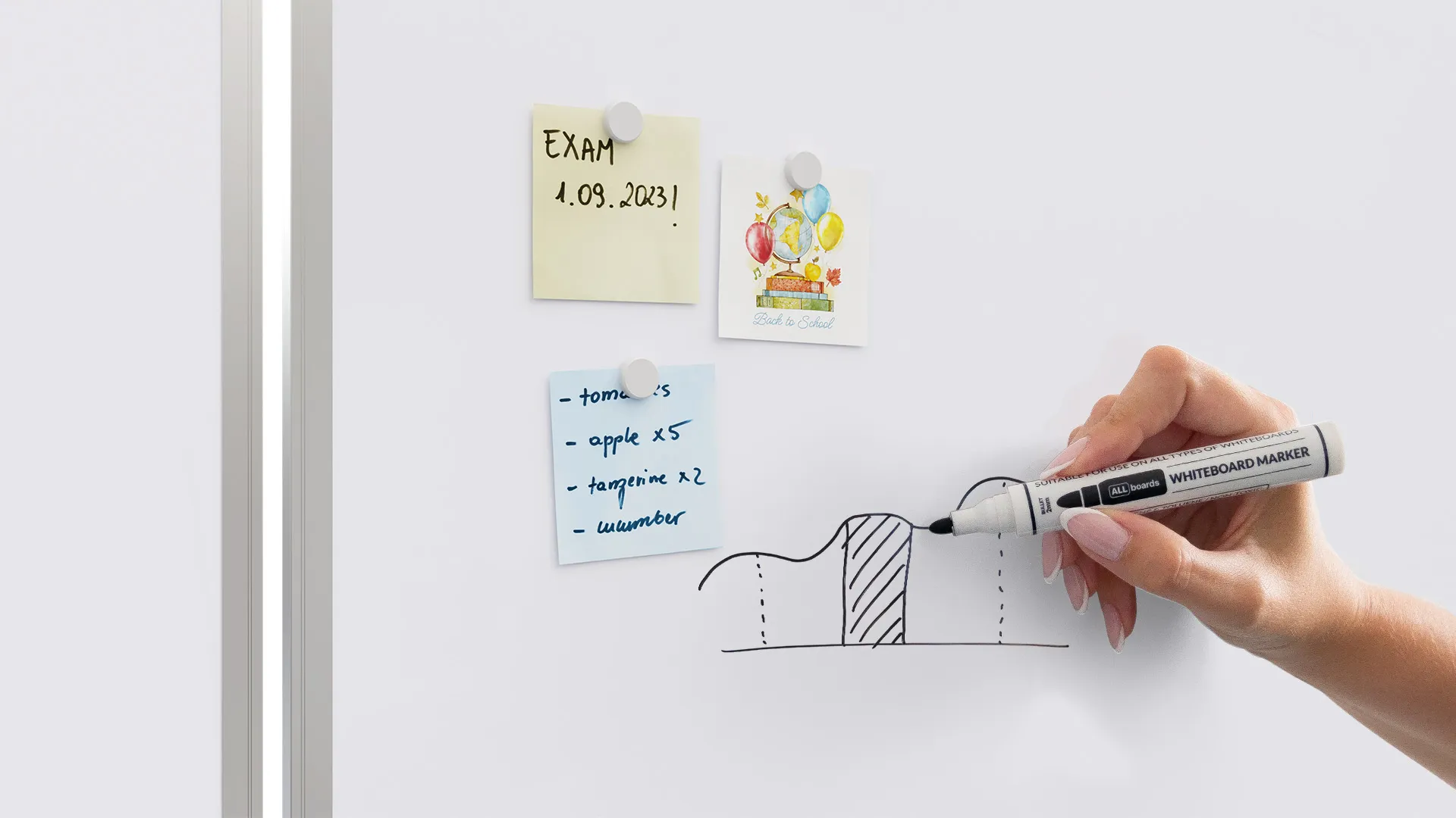 Magnetisches Whiteboard Klapptafel 5-flächig 100x150//300cm P3 emailliert – Bild 6