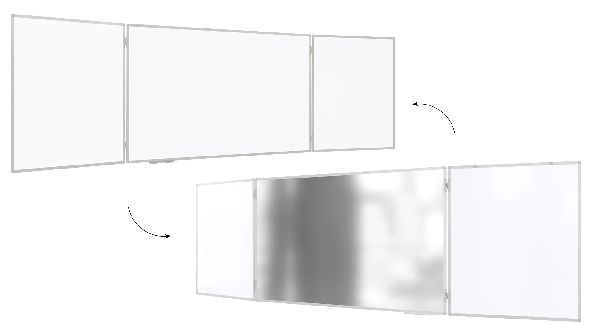 Magnetisches Whiteboard Klapptafel 5-flächig 100x170 // 340 cm P3 emailliert – Bild 11