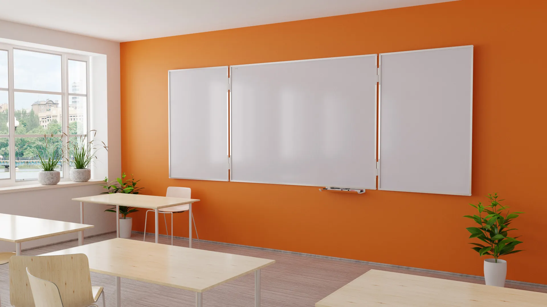 Magnetisches Whiteboard Klapptafel 5-flächig 100x170 // 340 cm P3 emailliert – Bild 4