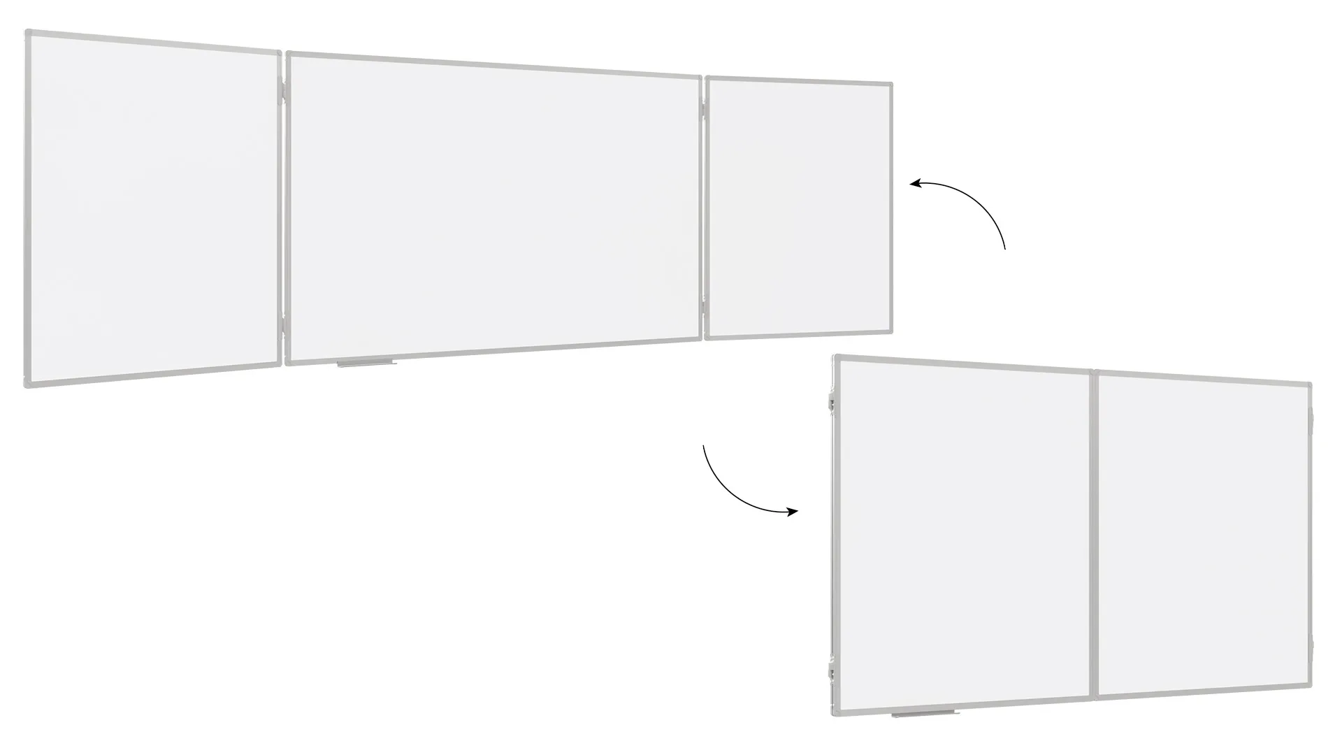 Magnetisches Whiteboard Klapptafel 5-flächig 100x170 // 340 cm P3 emailliert – Bild 5