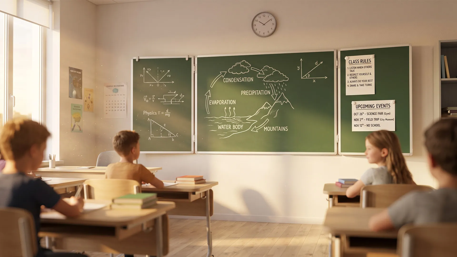 Grün Magnetisch Kreidetafel, Klapptafel 5-flächig 120x90//240 cm – Bild 3