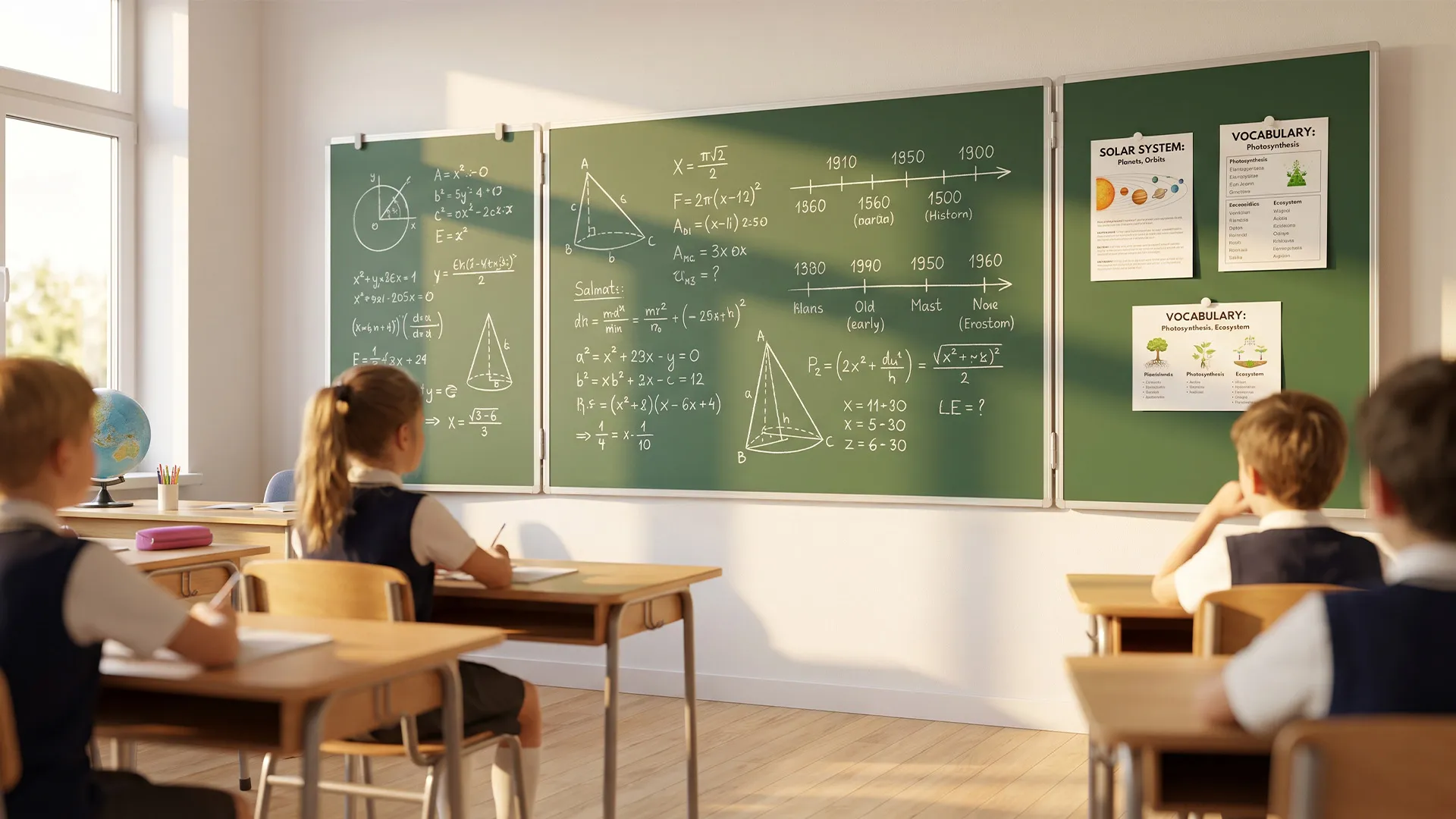 Grün Magnetisch Kreidetafel, Klapptafel 5-flächig 100x150 // 300 cm – Bild 3