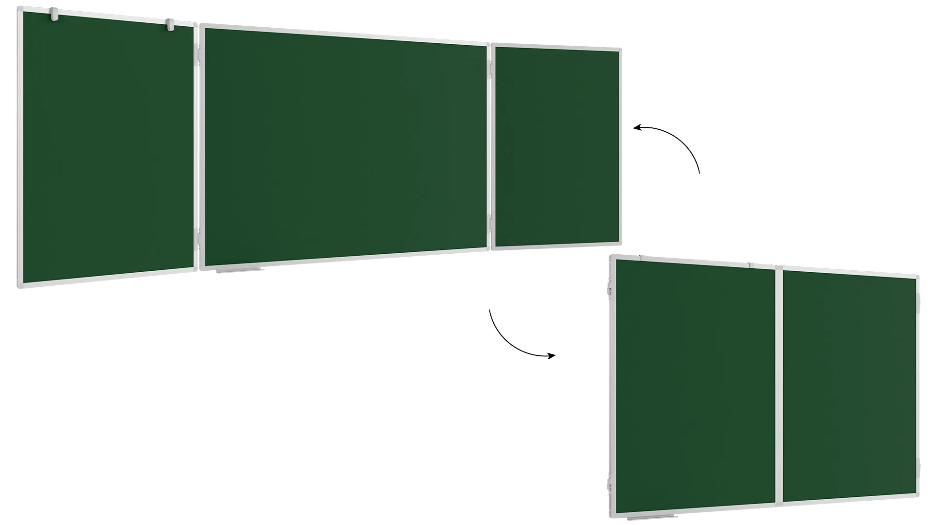 Grün Magnetisch Kreidetafel, Klapptafel 5-flächig 100x150 // 300 cm – Bild 5