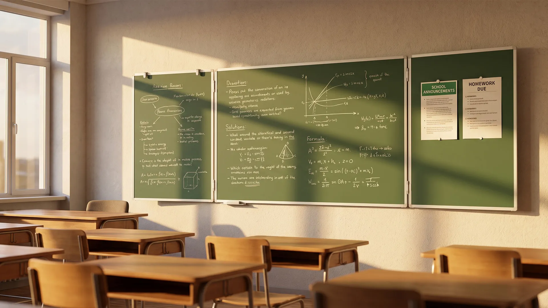 Grün Magnetisch Kreidetafel, Klapptafel 5-flächig 100x150 // 300 cm – Bild 9