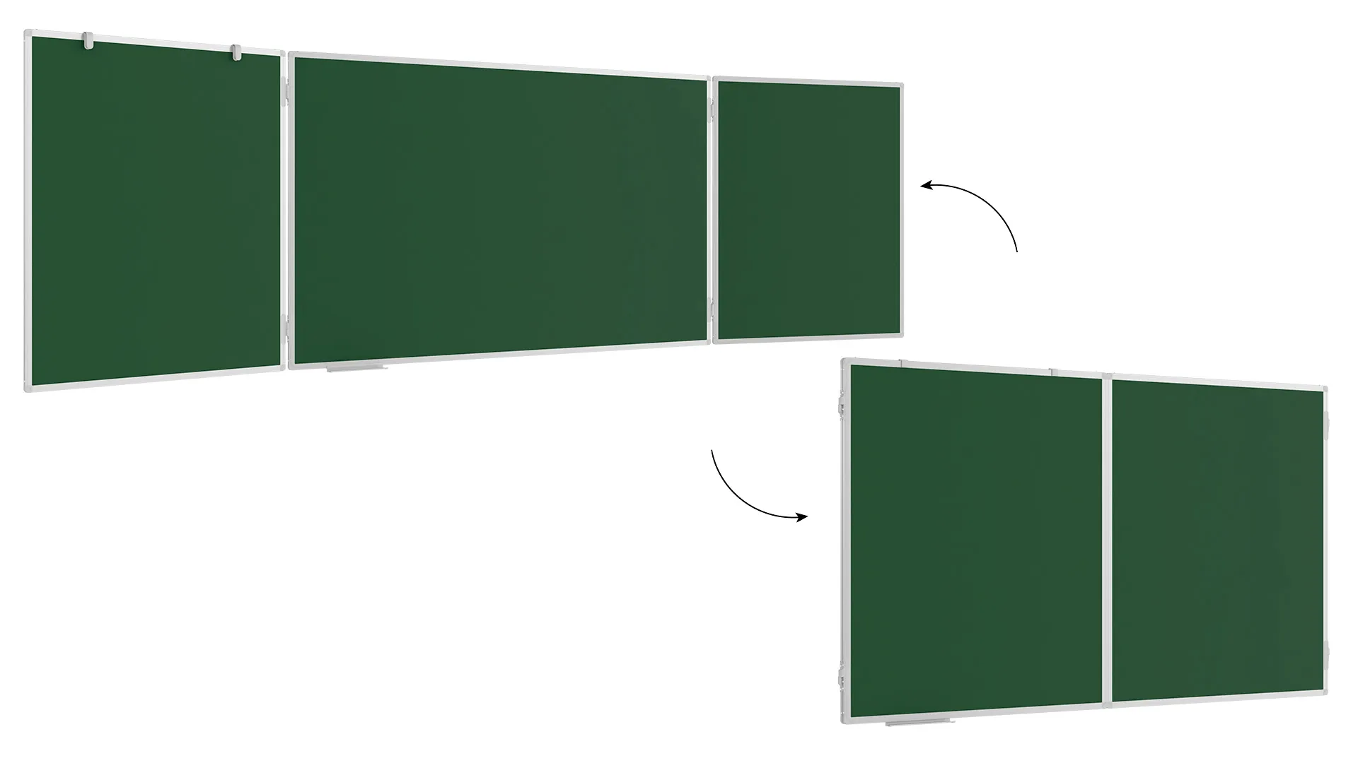 Grün Magnetisch Kreidetafel, Klapptafel 5-flächig 100x170 // 340 cm – Bild 5