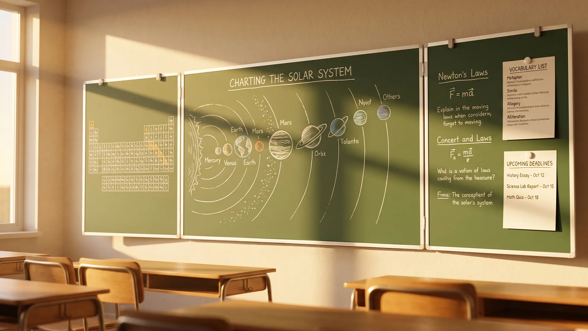 Grün Magnetisch Kreidetafel, Klapptafel 5-flächig 100x170 // 340 cm – Bild 9