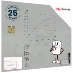 Glasboard, grau 100x80cm - rahmenloses Glasboard, gehärtetes Glas zur Verwendung mit Neodym-Magneten