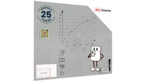 Glasboard, grau 100x80cm - rahmenloses Glasboard, gehärtetes Glas zur Verwendung mit Neodym-Magneten