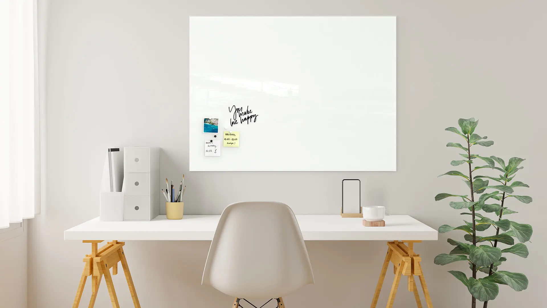 Glasboard - Weiß CLASSIC WHITE 100x80cm + GRATIS – Bild 3