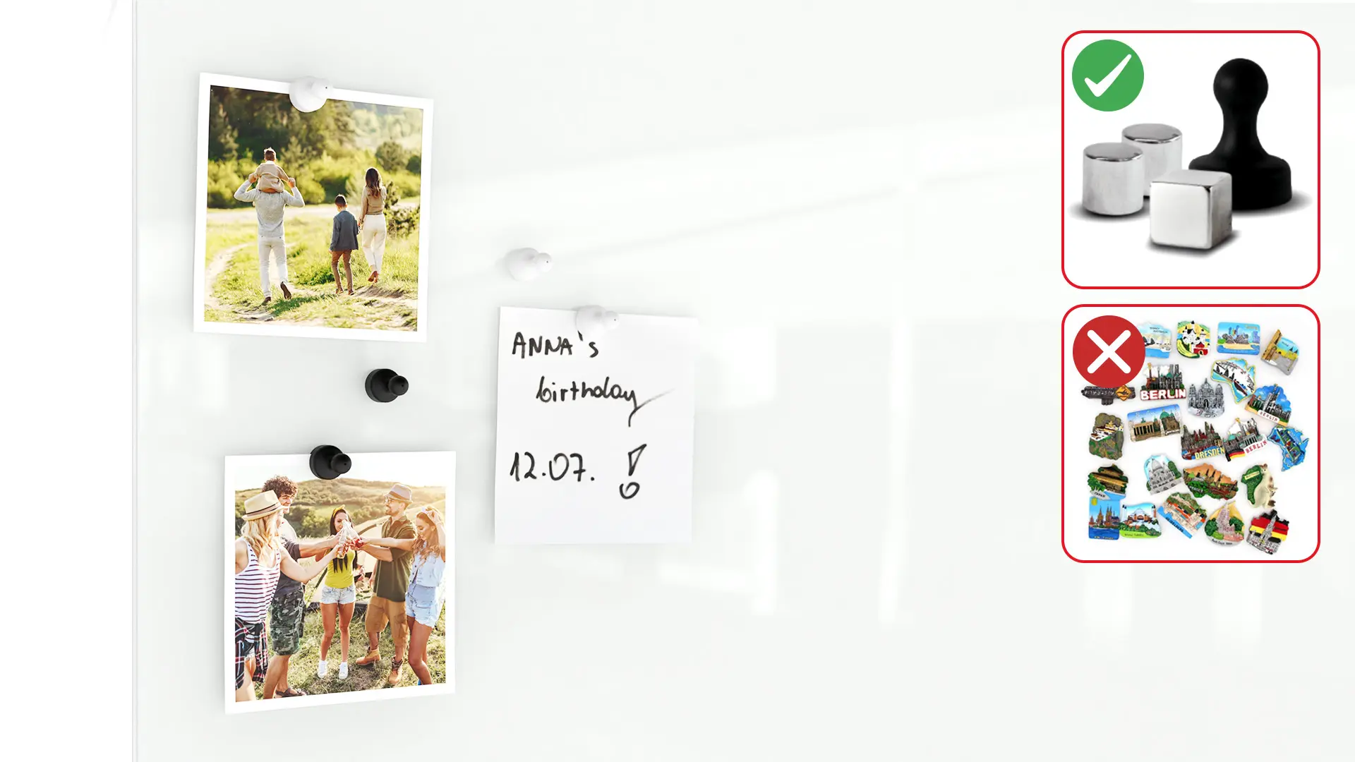 Glasboard - Weiß CLASSIC WHITE 100x80cm + GRATIS – Bild 6