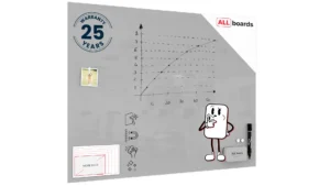 Glasboard, grau 120x90cm - rahmenloses Glasboard, gehärtetes Glas zur Verwendung mit Neodym-Magneten