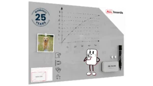 Glasboard, grau 60x40cm - rahmenloses Glasboard, gehärtetes Glas zur Verwendung mit Neodym-Magneten