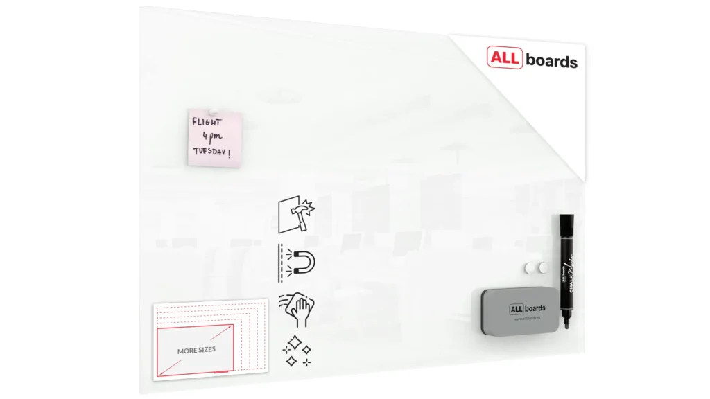 Glasboard - Weiß CLASSIC WHITE 90x60cm + GRATIS