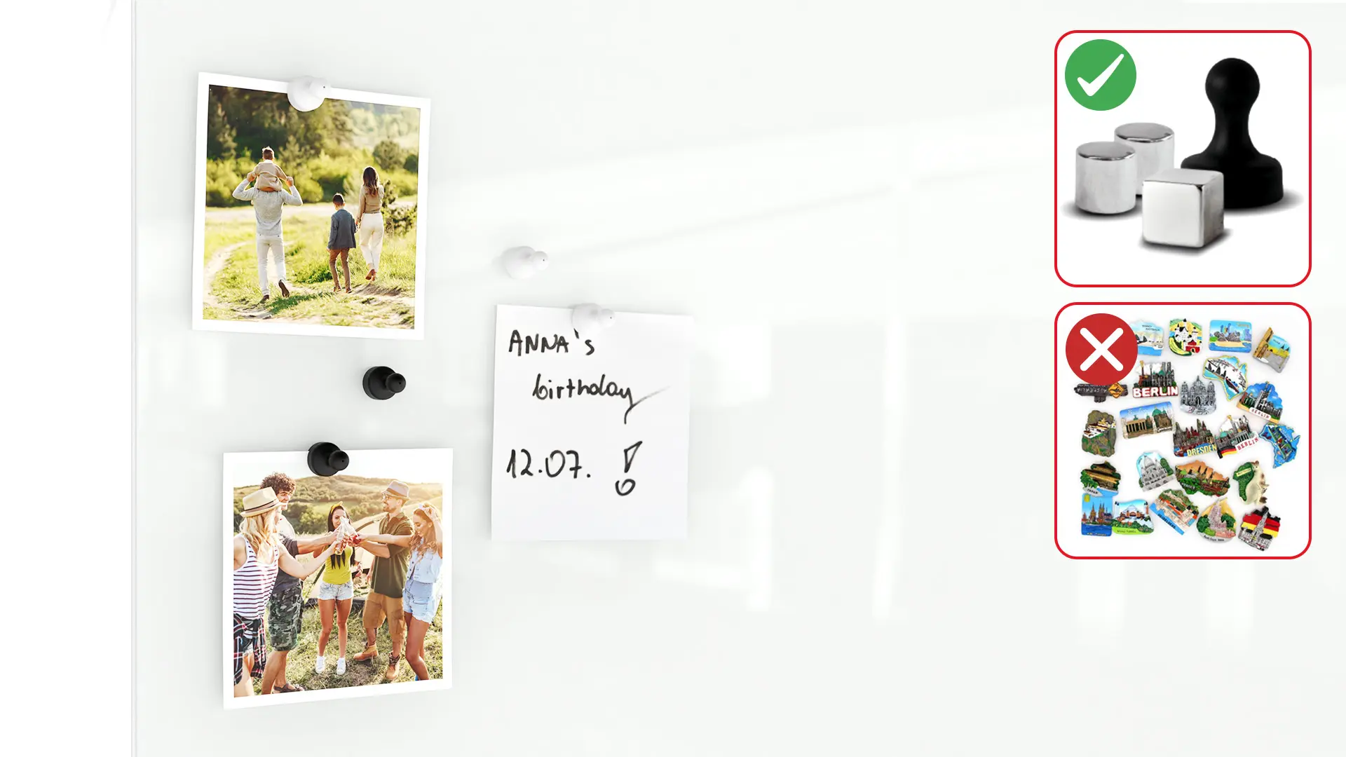 Glasboard - Weiß CLASSIC WHITE 90x60cm + GRATIS – Bild 6