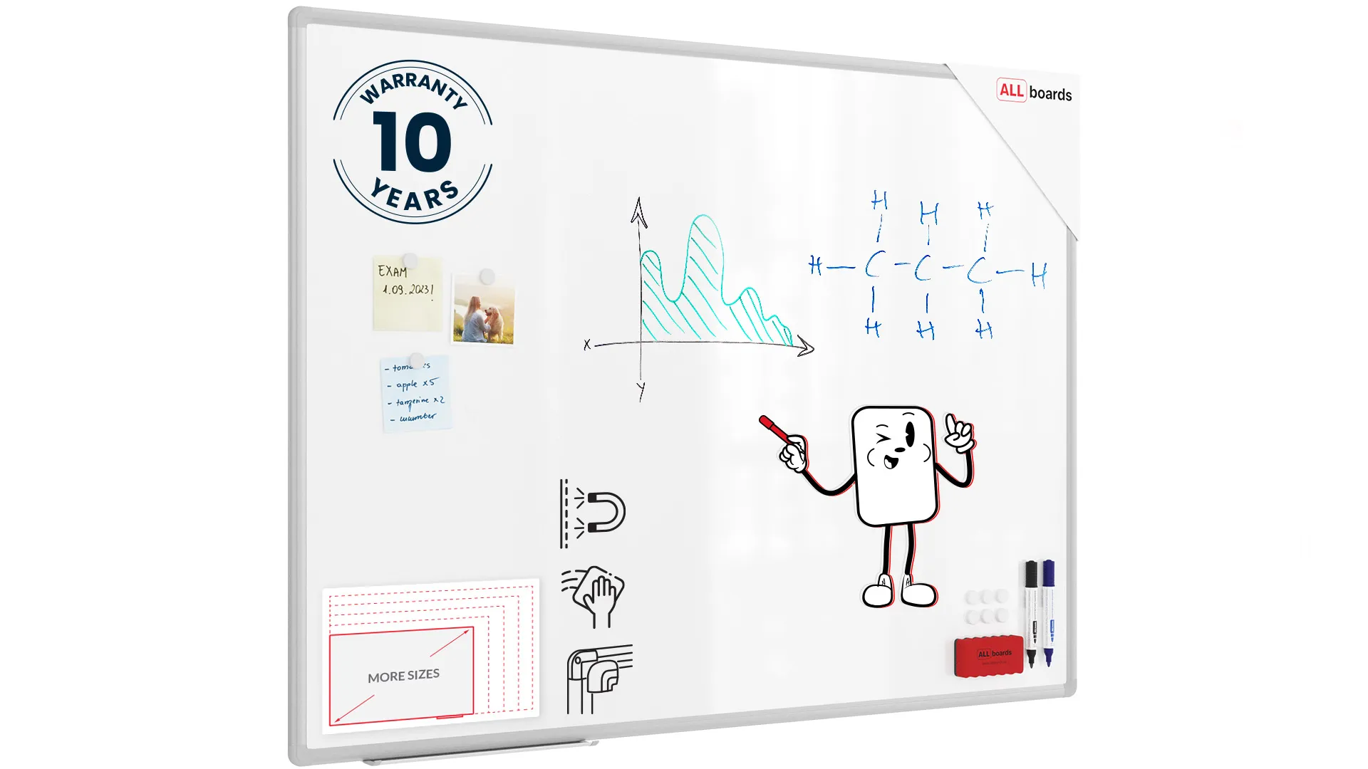 Magnetisches Whiteboard 120x80cm TSC7 Alurahmen