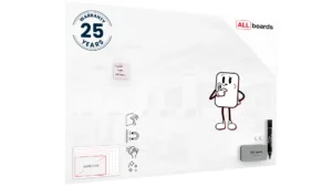 Glasboard - Premium SUPERWHITE Perlweiß 150x100cm + GRATIS