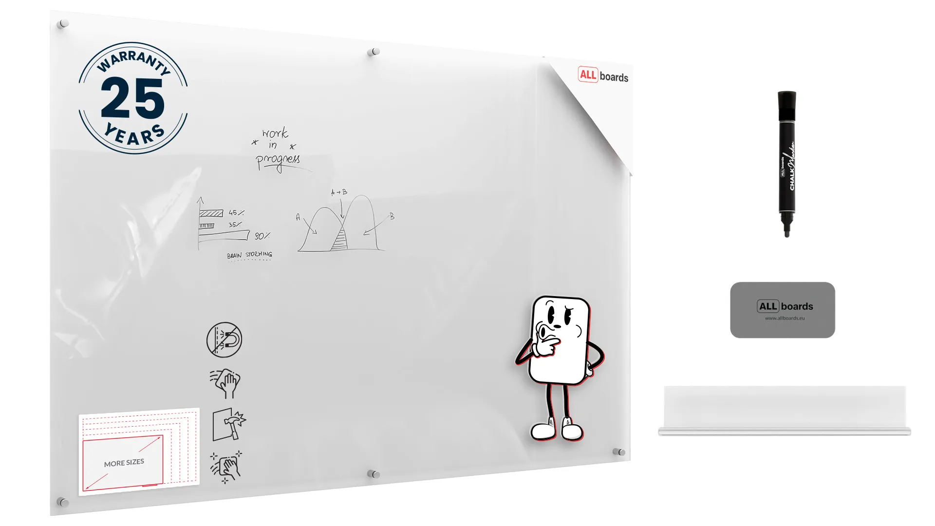 Glasboard - Transparent 180x120cm