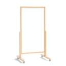 VERT-Whiteboard vertikale magnetische trocken abwischbare mobile Tafel 137x78cm in einen Naturholzrahmen, Kundenstopper
