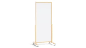 VERT-Whiteboard vertikale magnetische trocken abwischbare mobile Tafel 167x73cm in einen Naturholzrahmen, Kundenstopper