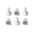 Neodym-Magnet-Set, 6 Stück, Kegelmagnet Weiß 19x25 mm