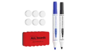 Set: Magnetschwamm + 6 weiße Magnete + 2 Marker