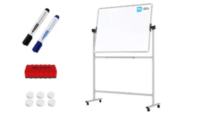Mobiles Board, Serie: TM Idea/Flex - mit doppelseitiger Whiteboard-Oberfläche, drehbar, 120x90 cm