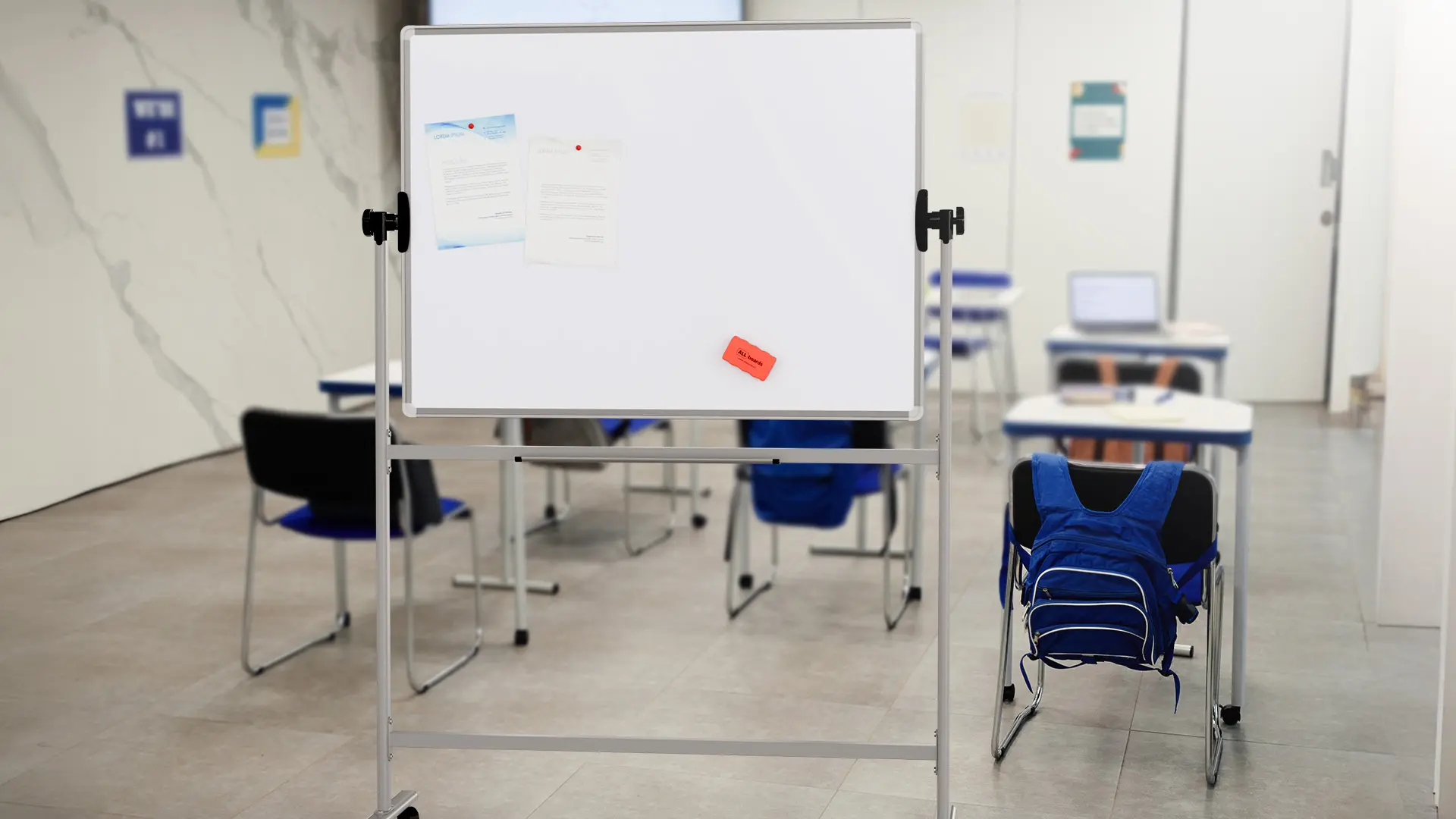 Mobiles Board, Serie: TM Idea/Flex - mit doppelseitiger Whiteboard-Oberfläche, drehbar, 120x90 cm – Bild 4